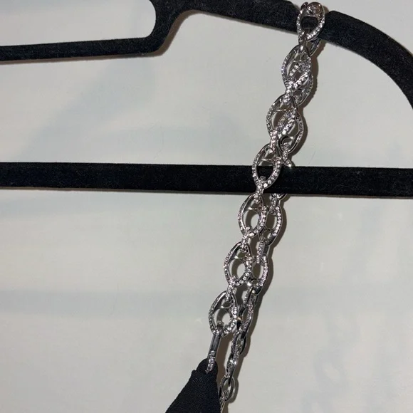 Jonathan Simkhai Ellis Crystal Strap Cut Out Mini Dress Size 4 Black/Silver - Picture 9 of 16